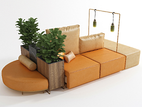 现代异形沙发 沙发 3d模型