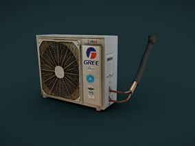 空调室外机 空调机箱 空调 散热器 室外空调 空气压缩机 3D模型