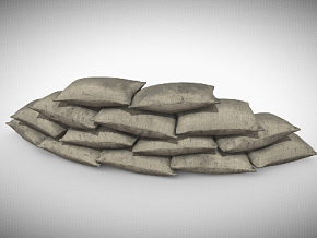战场沙袋 沙包 用沙袋封堵 抗洪沙袋 障碍物 麻袋 米袋 仓库储存物 战壕