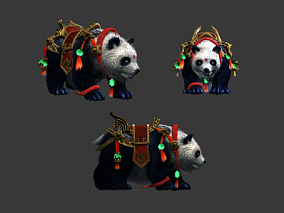 三渲二 熊猫 国宝 坐骑 宠物 怪物 手绘次时代（Vary3.0渲染）