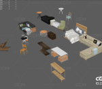 家具模型 桌子 椅子 沙发床 茶几 写实模型