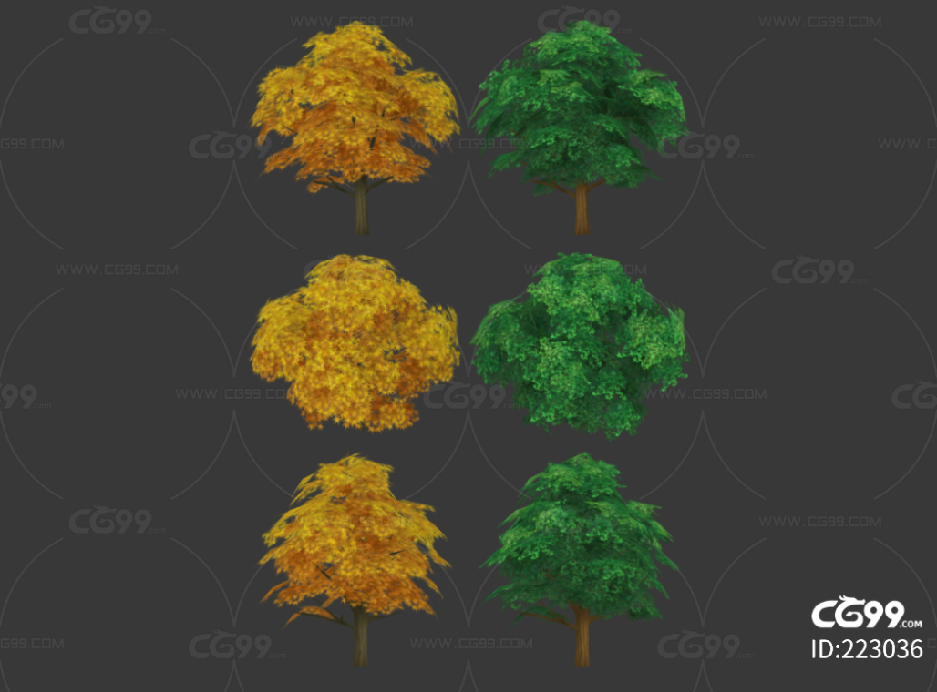 树木 灌木 植物 植被 手绘场景模型