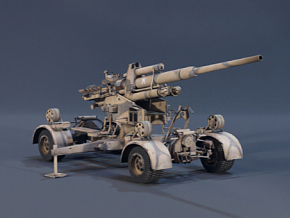 次时代写实二战纳粹128mm高射炮模型