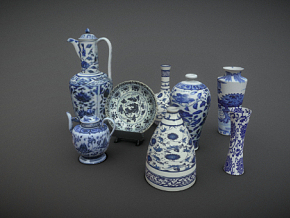 青花瓷 文物 古董 陶器 陶瓷 瓷器 瓶子
