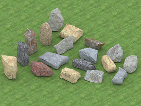 多彩石头 各种灰质石头模型 沙石 影视石头