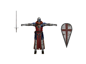 中世纪 红十字军 铁甲士兵 游戏模型