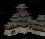日本城堡 中世纪城堡 古代建筑 中式建筑 古建阁楼 古建大殿 宝殿 皇家园林建筑 黄鹤楼 阁楼