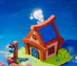 卡通游戏建筑小屋3D模型