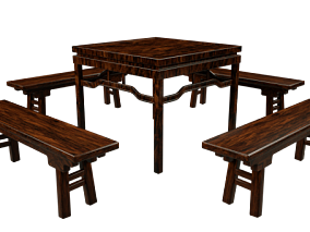 家具类 通用模型图 中式餐桌