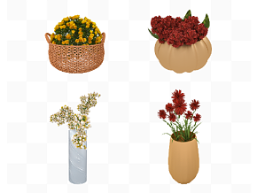 创意花卉 花朵 元素 花束 插花 鲜花 花瓶
