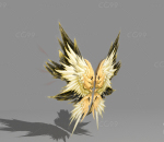 金色精灵辉煌翅膀  装备  灰色  羽毛 游戏角色 道具 卡通 凤凰 翅膀
