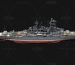 PBR次世代写实二战日本海军金刚级战列舰模型