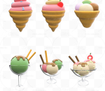 食物卡通 可爱夏日冰激凌