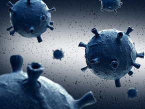 抗击疫情 病毒生物冷色背景 病毒 细胞 细菌 抗疫 疫情 医学模型 卡通广告元素