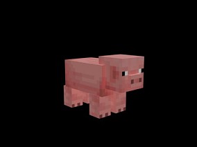 猪 我的 世界 像素风 模型