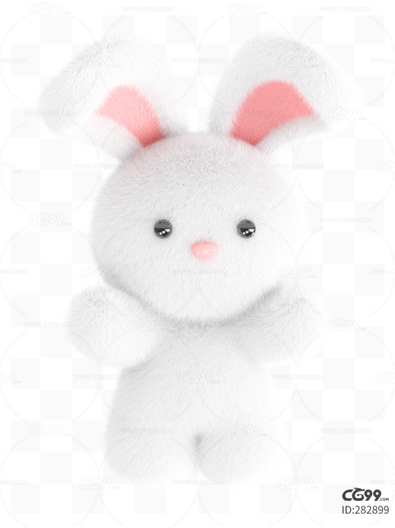 毛绒动物 举手兔兔公仔 卡通 动画 广告