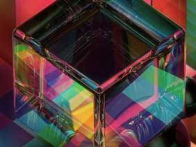 透明反射正方形晶体 C4D C4D场景