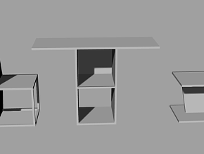 方型收纳桌椅 家居家具  犀牛模型