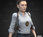 写实人物 女警察 警官 侦探 3D模型 多种文件格式 美女