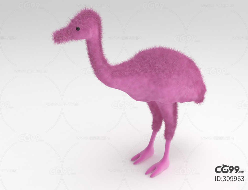 粉色鸵鸟毛绒玩具
