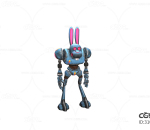 （原创）狂暴机甲兔子 兔年粉红兔机器人 机械动物
