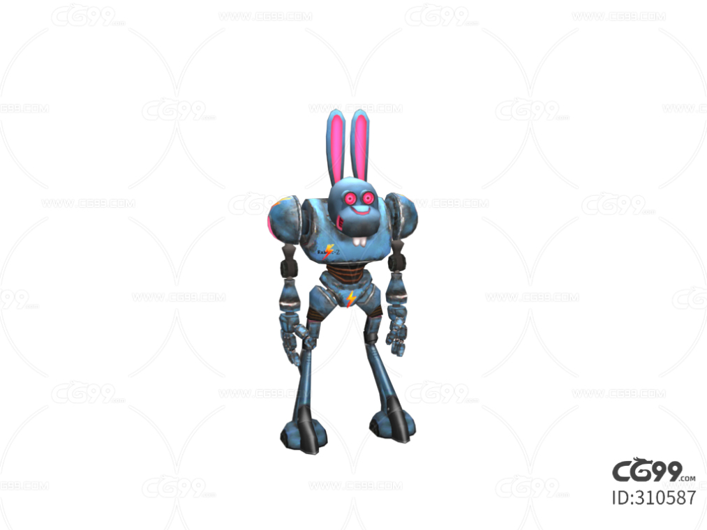 （原创）狂暴机甲兔子 兔年粉红兔机器人 机械动物