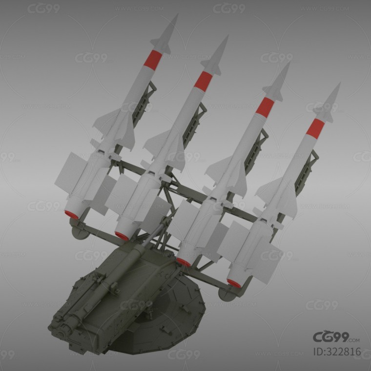 急速导弹发射台 军事装备 武器 游戏模型