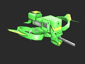 绿色战斗无人机 无人机  游戏模型
