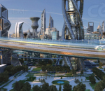 未来城市、科技城市、低空路网、悬浮车道