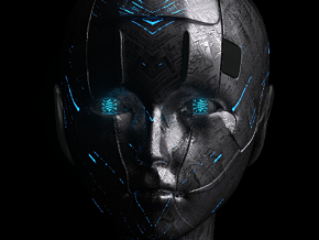 赛博女性机器人 机械 头部 CG模型