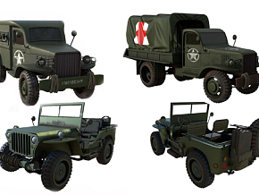 3款资源包 军用运输车辆 写实风格 3D模型
