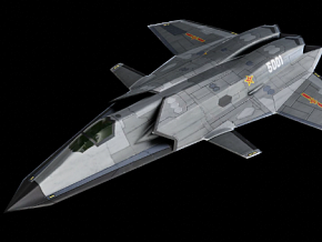 J-50三叉戟式中国概念战斗机 写实风格 CG模型