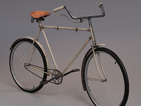 老式自行车 载具 写实风格 CG模型