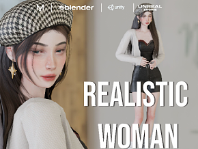韩系亚洲美女 高品质 写实风格 Blender模型