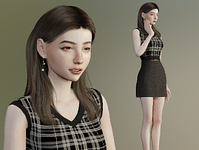 现实女孩  游戏资源模型 写实风格 BLender 3.5模型