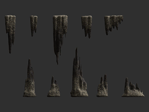 洞穴岩石游戏资源包 写实风格 Blender模型