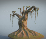 奇幻魔法老树 写实风格 游戏资源