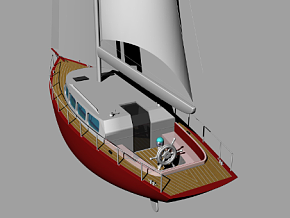 人物卡通 帆船模型 组合模型 3d模型