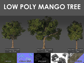 芒果树资源包 游戏资源 写实风格 3D模型