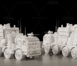 军用卡车概念模型 写实风格 CG模型