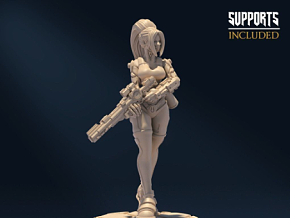 亡命之徒 废土卡通风格 女战士 3D打印模型