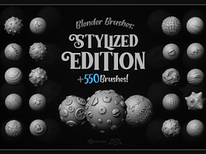 550组风格化自定义雕刻建模Blender笔刷