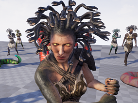 美杜莎 带大量动画 蛇发女妖 神话人物 UE4 UE5 虚幻引擎