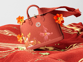 OC工程-中式手提包 女包渲染 红色中国风女包 挎包 电商产品