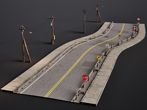 城市道路生成器 模块化十字路口 现代场景部件 道路 桥梁 UE5
