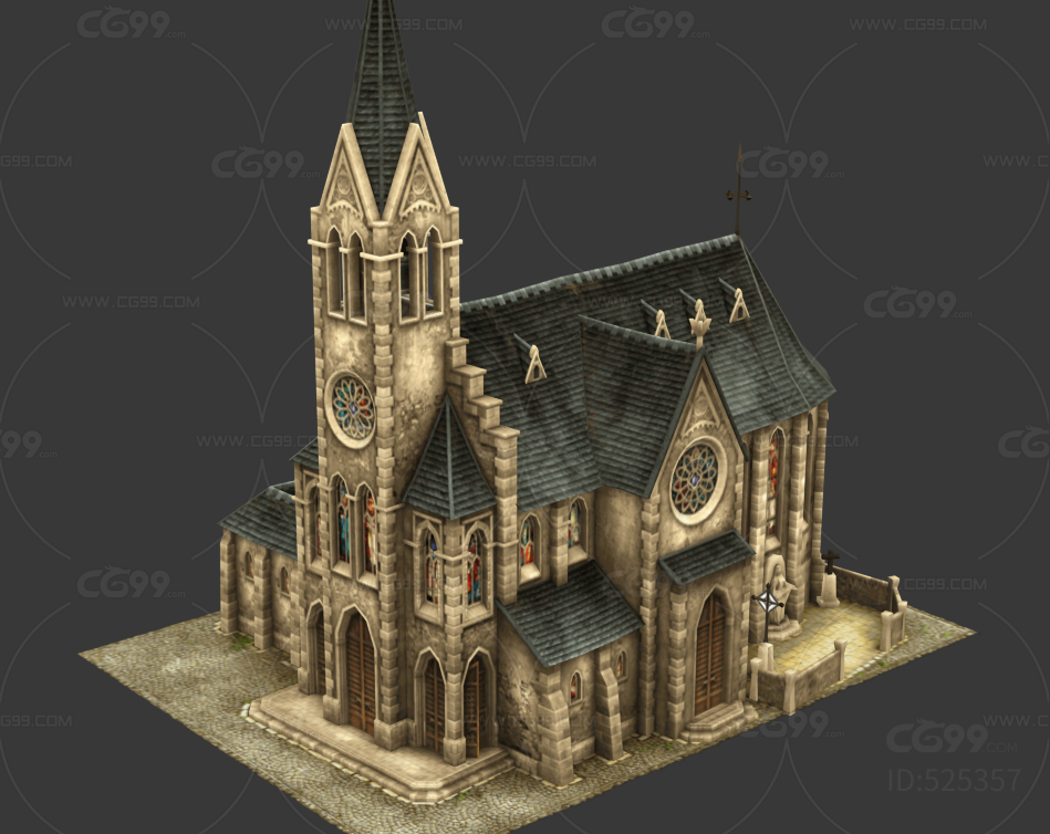 欧洲教堂 写实 手绘 欧洲 教堂 历史建筑