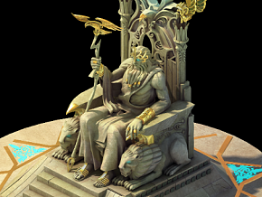 宙斯神像 写实 动画 神像 石像 雕塑