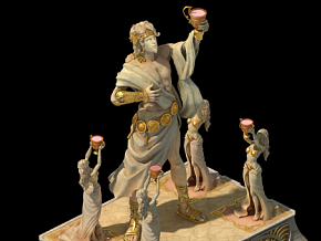 狄俄尼索斯神像 写实 动画 神像 石像 雕塑