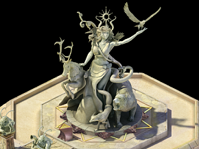 阿尔忒弥斯女神像 写实 动画 神像 石像 雕塑