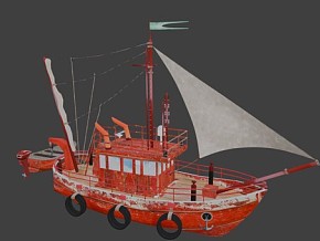 小游轮 现代船只 红色船只 小船